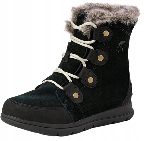 Sorel Explorer Joan Dámské Kožené Černé Teplé Zimní Sněhule 40 Jkc