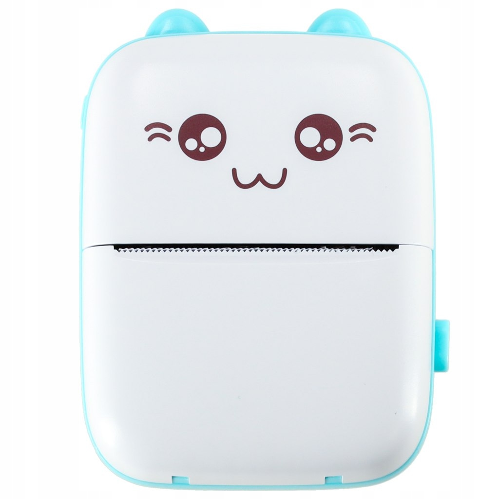 Mini drukarka termiczna kot niebieski do zdjęć Bluetooth Android iOS +rolka Marka inna