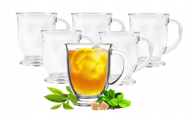 

Komplet Szklanek Do Herbaty Z Uchem Szklanki 6 Szt