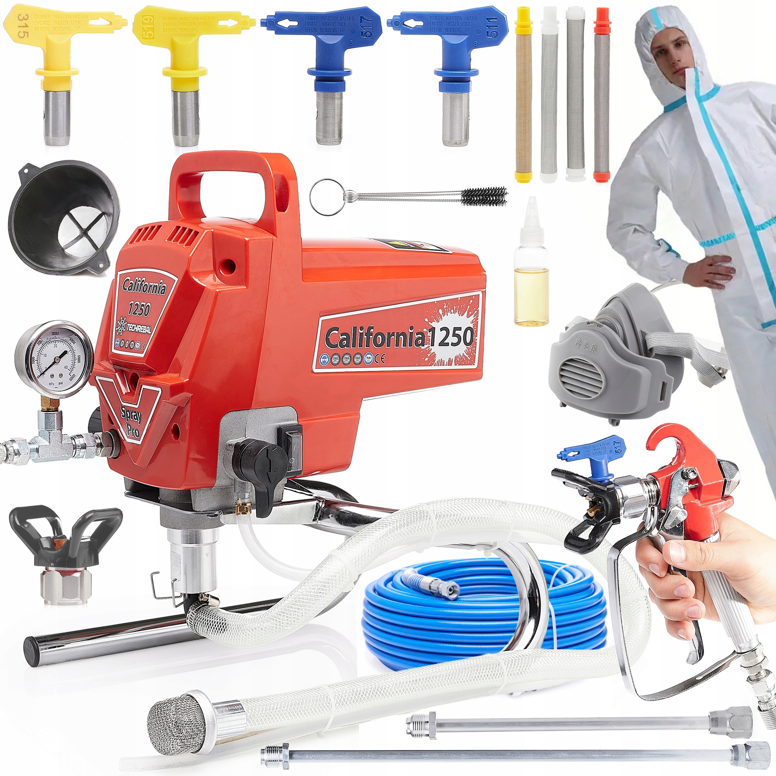 Agregat Malarski Tłokowy Hydrodynamiczny California 1200W 2L/MIN Zestaw