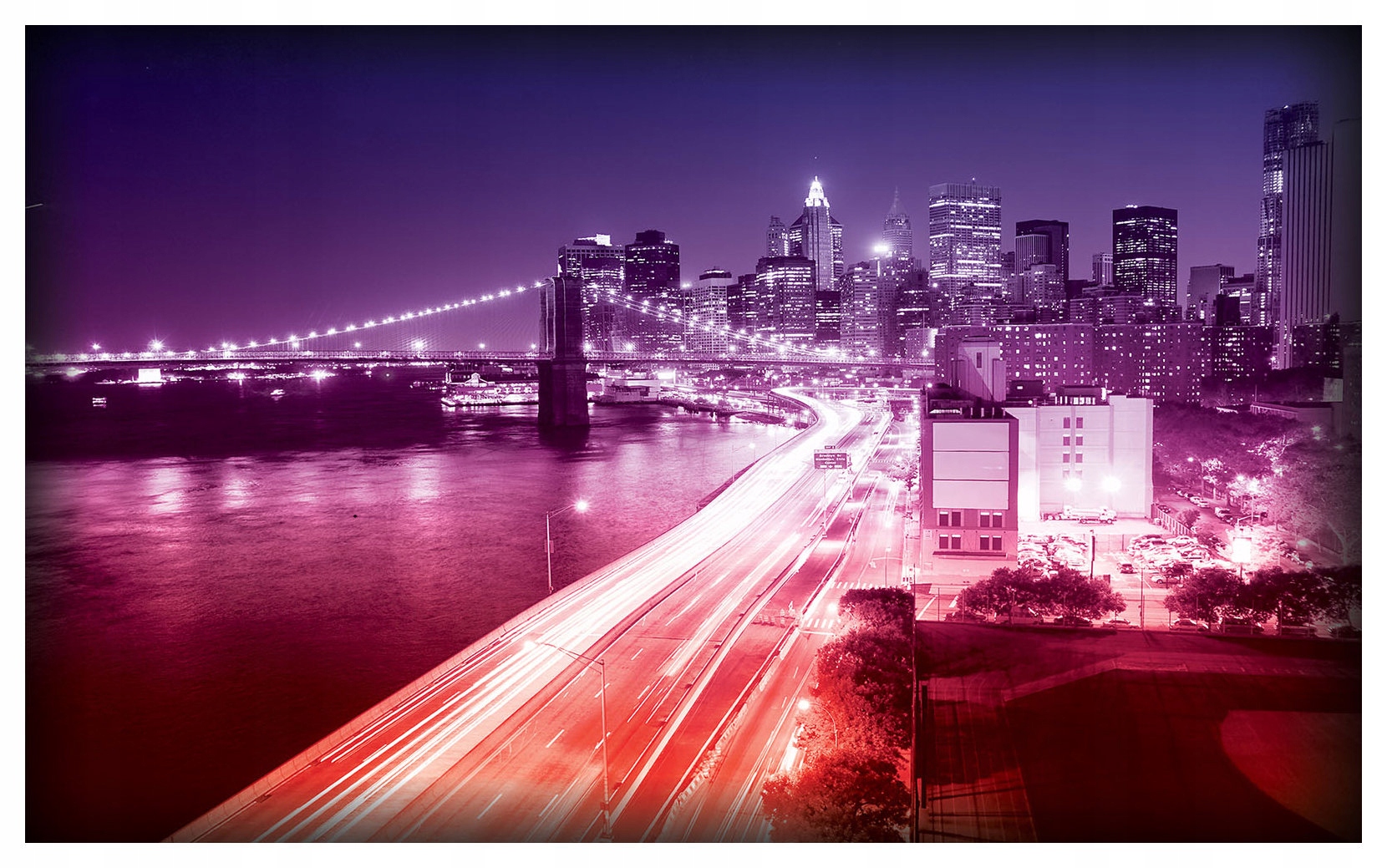 Fototapeta Brooklyn Bridge v noci New York vinylová 368x254 lepidlo