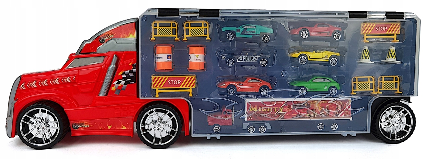 CARS CIĘŻARÓWKA Z RESORAKAMI TIR Z WYRZUTNIĄ 55 cm Marka Kinderini