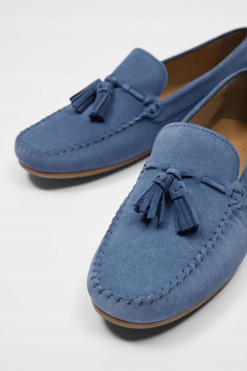 ZARA NIEBIESKIE SKÓRZANE MOKASYNY DRIVER BUTY 44 Kod producenta 2660/920