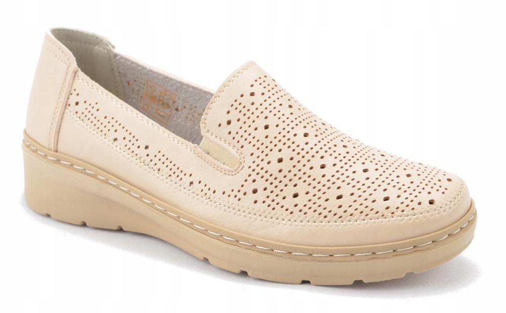 

Buty Damskie Półbuty Koturny Mokasyny Skóra R 38