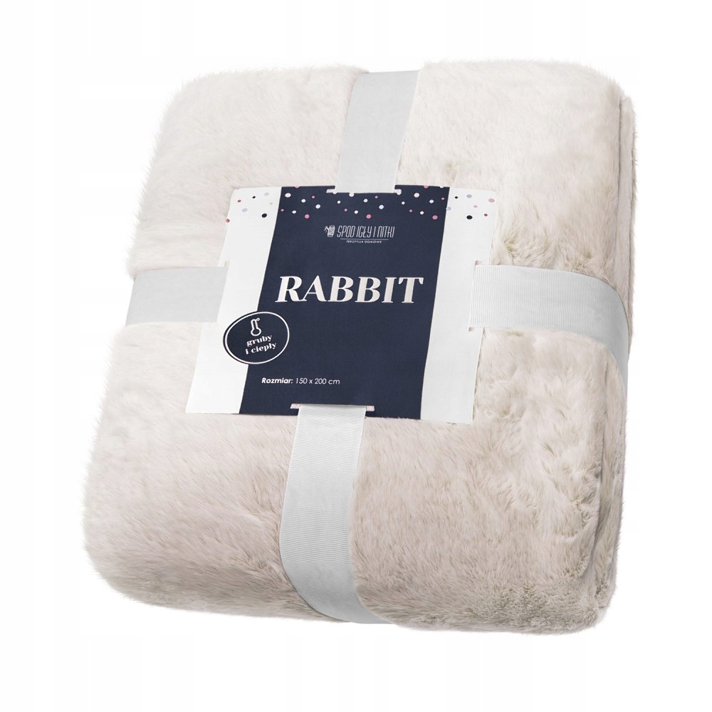 

Koc narzuta 150x200 włochacz Rabbit beżowy futrzak