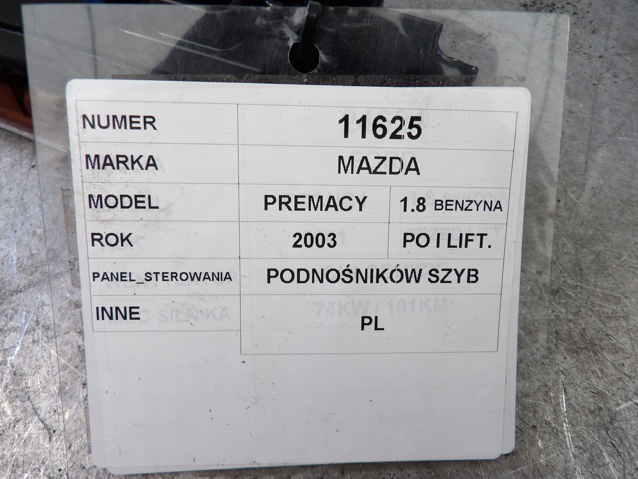 Mazda Premacy window regulator front left C8H-D172 CB81 0663D4