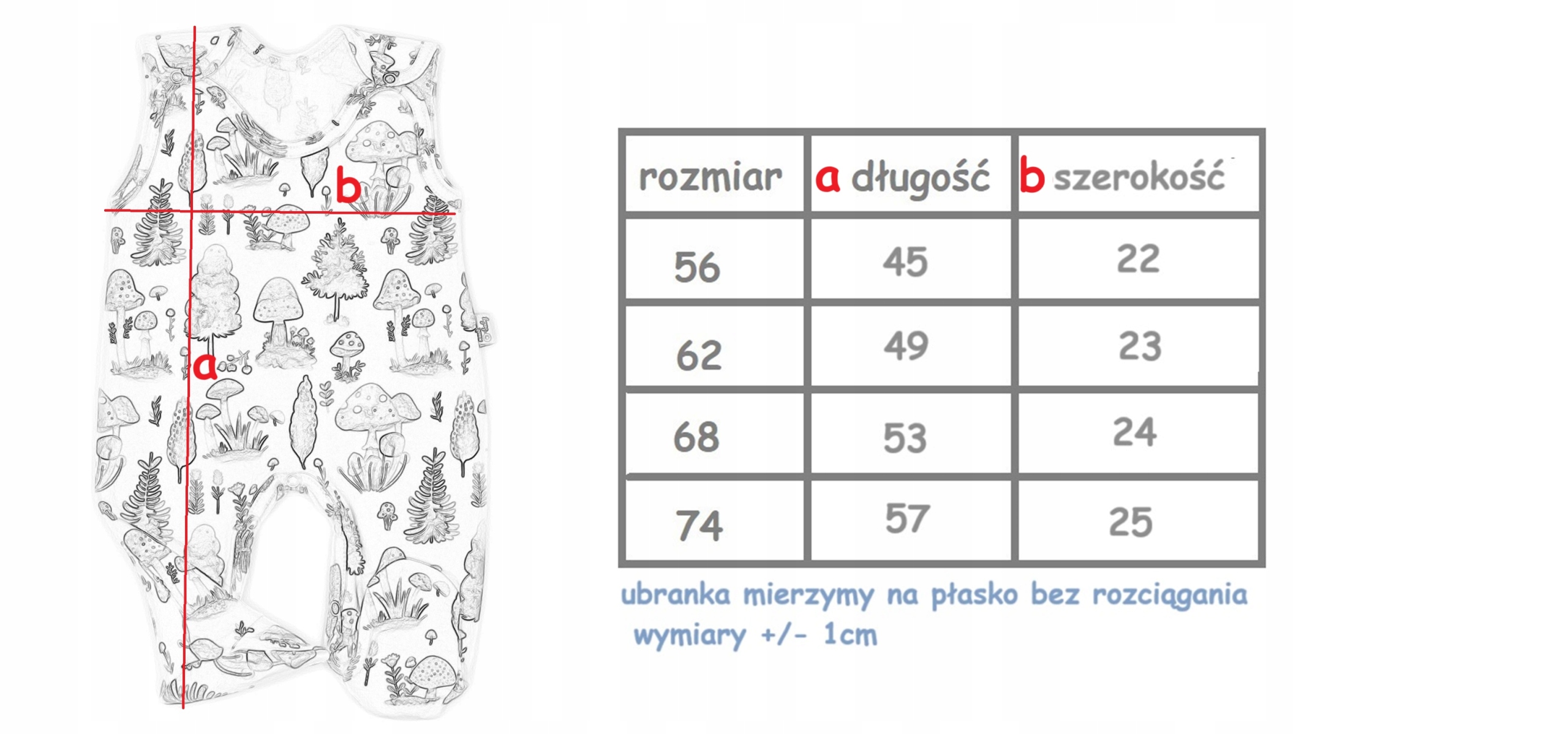 ŚPIOCHY NIEMOWLĘCE 62 ŚPIOSZKI ROZPINANE BAWEŁNA WISIENKI /85/ Materiał dominujący bawełna