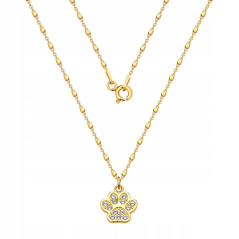 

Naszyjnik pozłacany z psią łapką srebro Swarovski