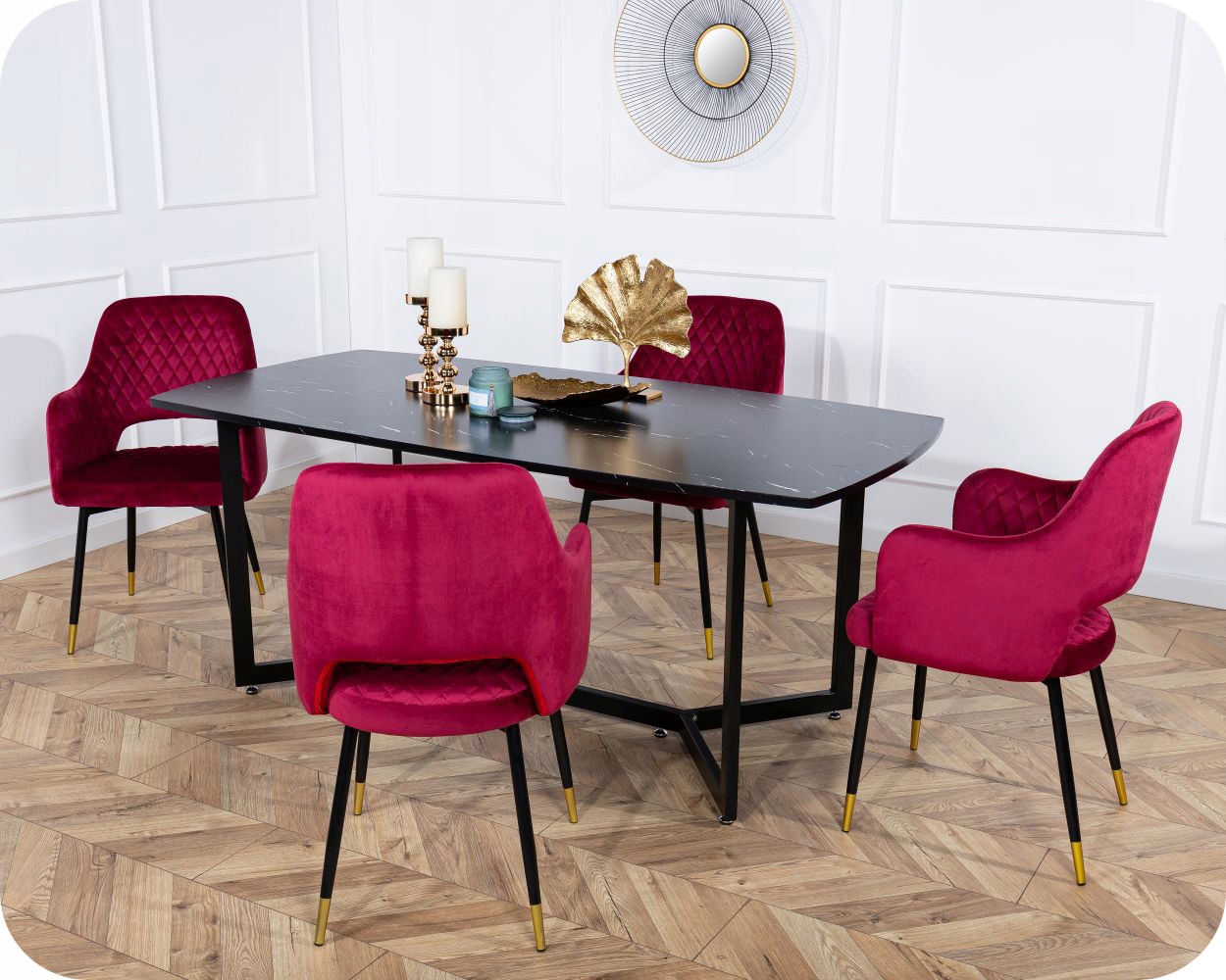 Drewniany stolik kuchenny do jadalni stół MDF WADA Kolor blatu czarny