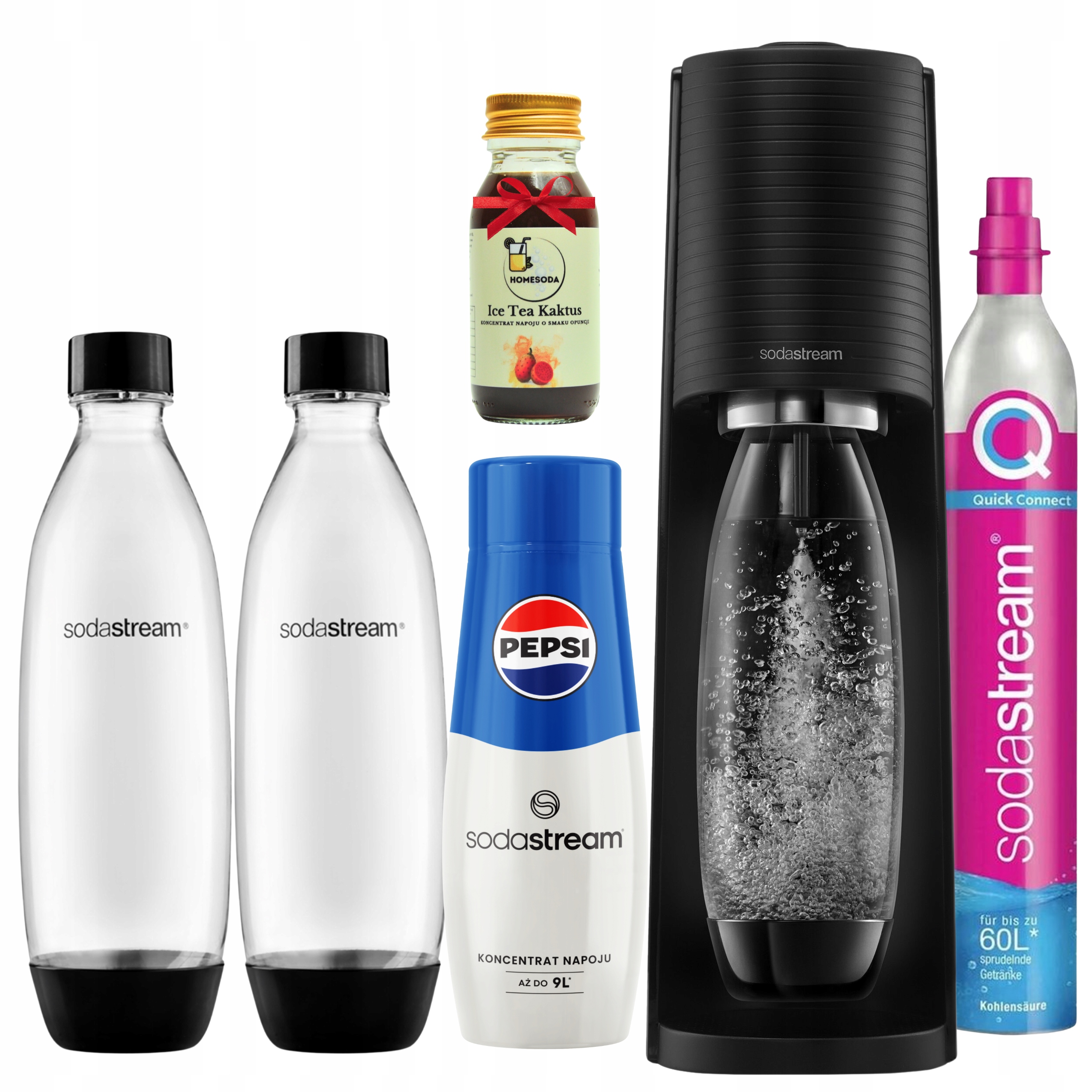 SodaStream Terra Black Výrobník sódy , Pepsi Ľadový Čaj Cactus