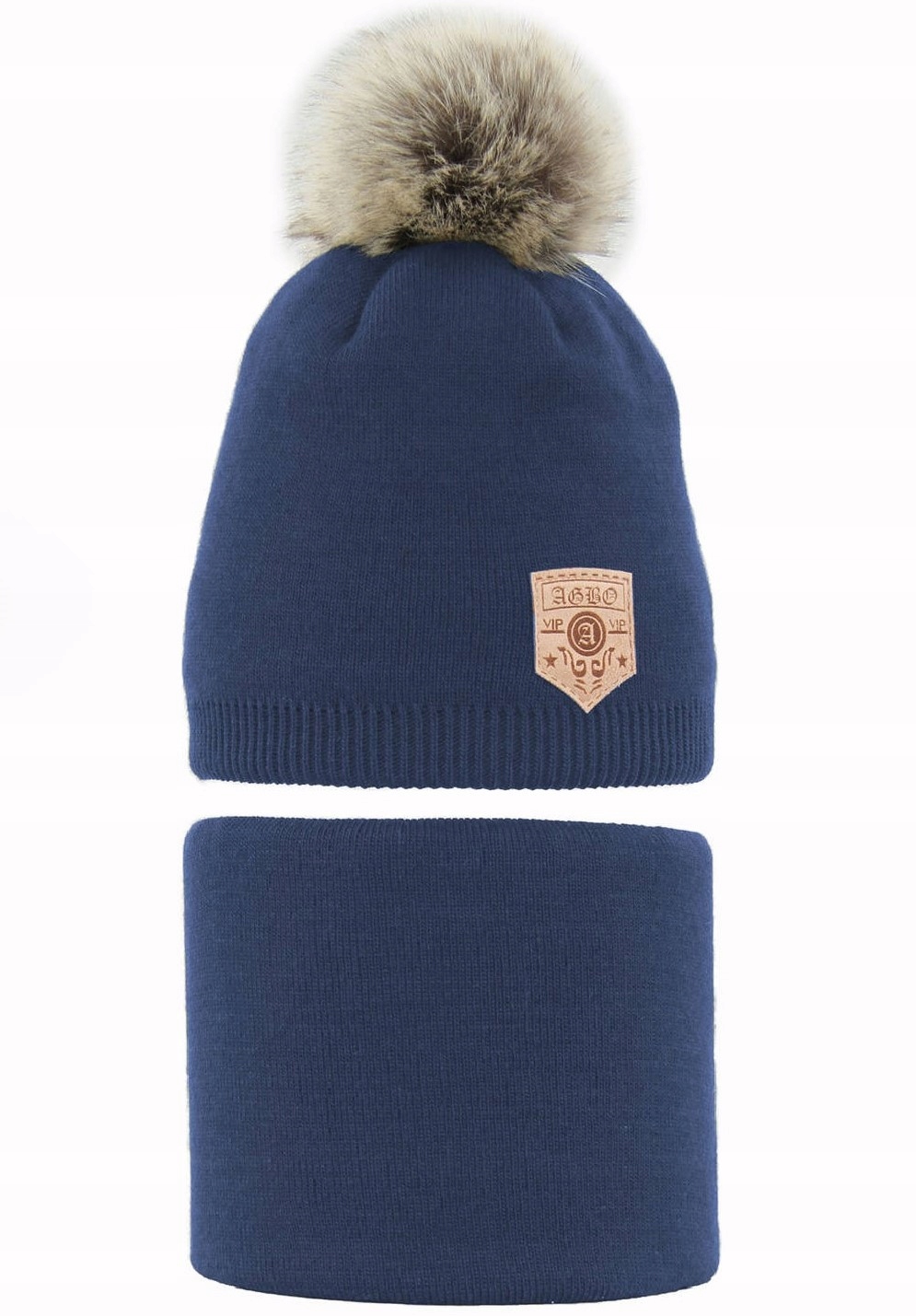 

48-50 Czapka i Komin Chłopięcy kpl zimowy 2-4 L