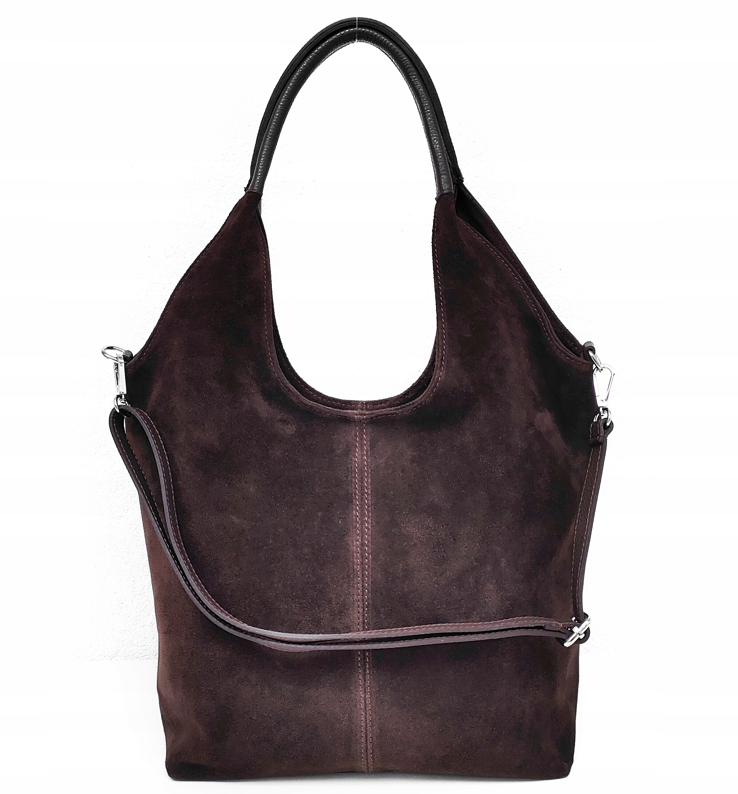 Semišový sáček, hnědá čokoládová přírodní kůže