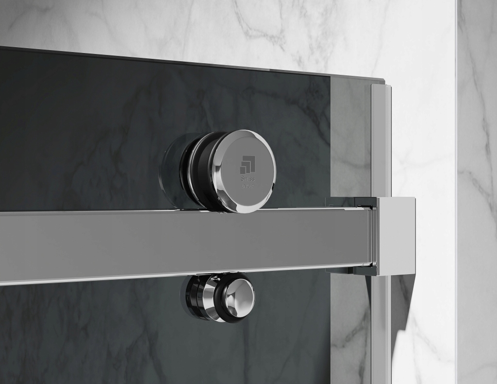 Czarne Drzwi Prysznicowe Przesuwne 8mm D20VG 105cm Marka Swiss-Liniger