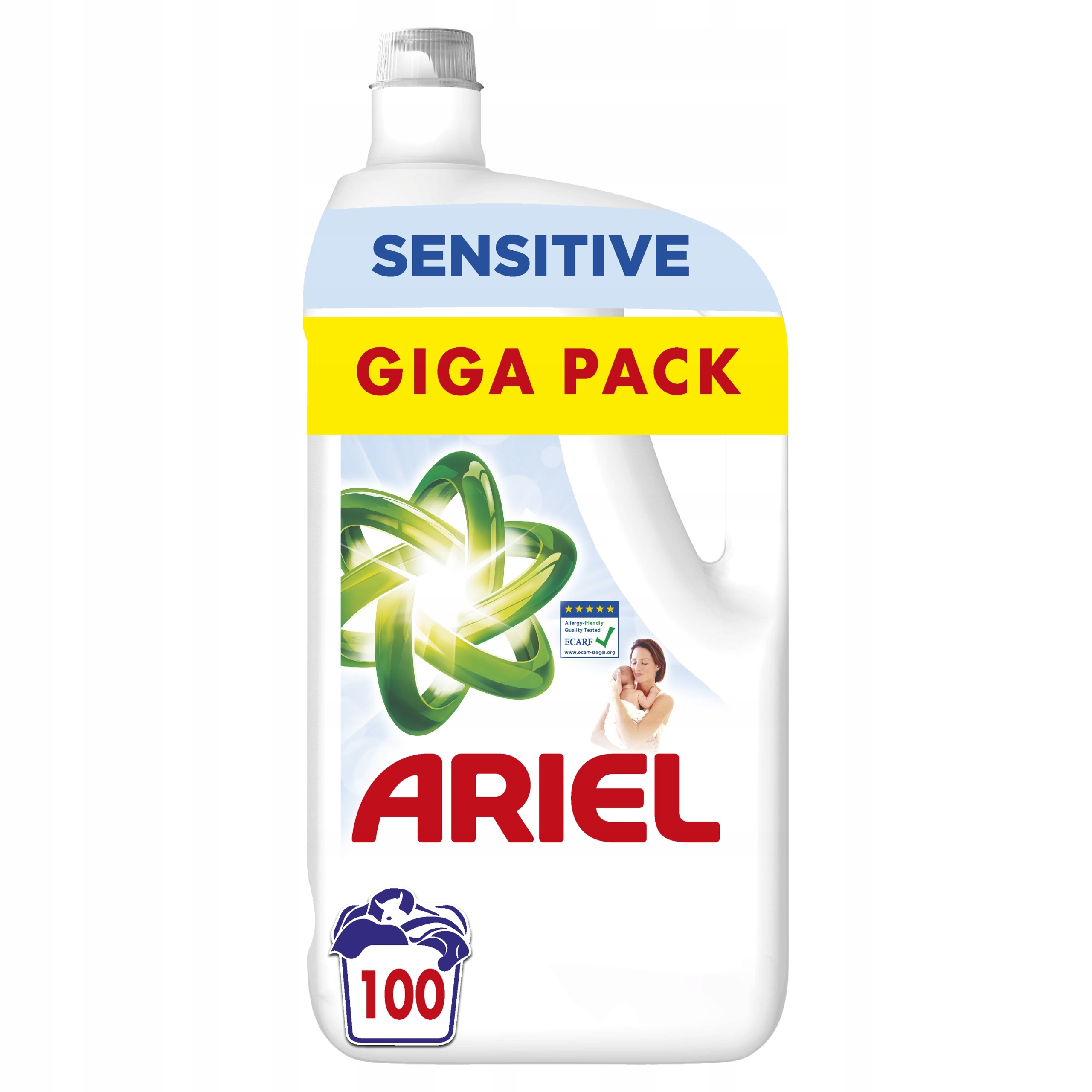 Levně Ariel Sensitive Prací gel 100 praní giga pack 5 l