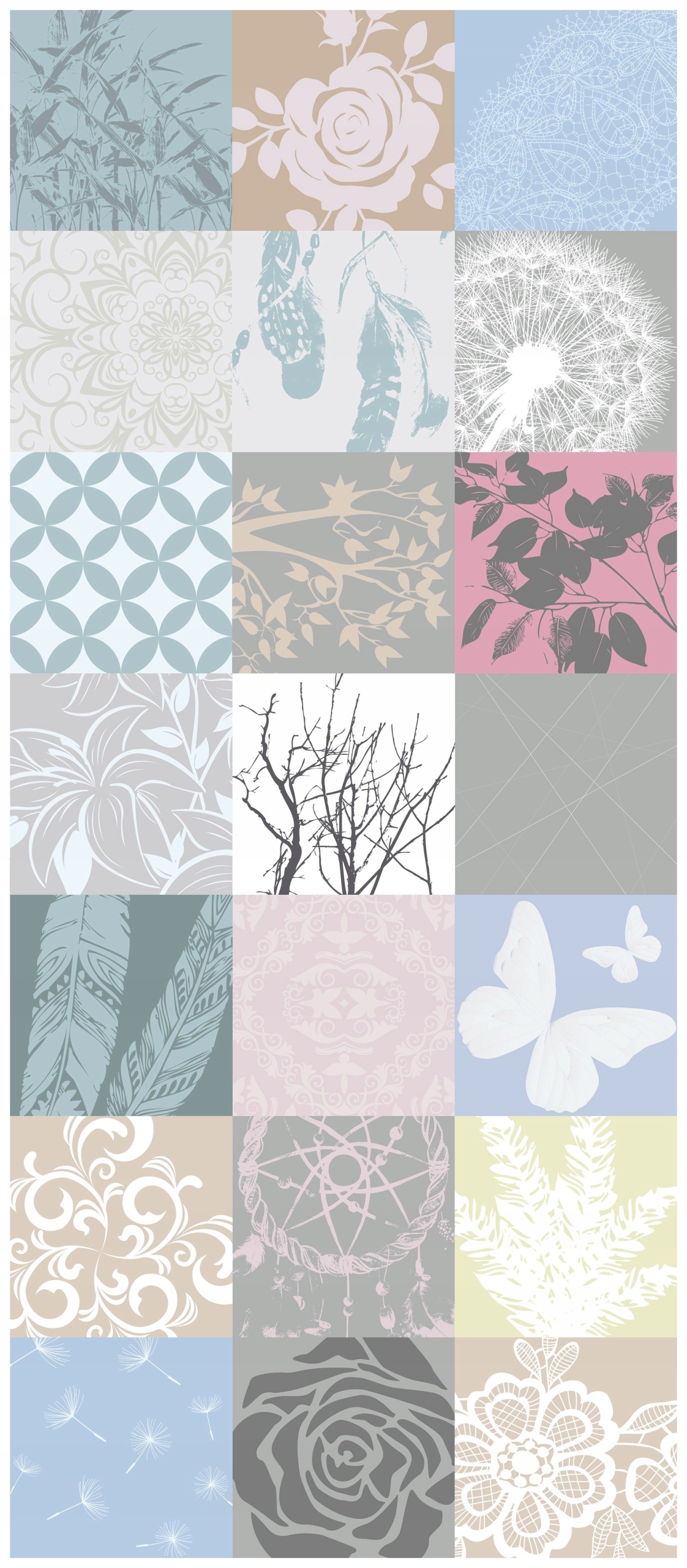 Samolepka Fototapeta Abstrakce a geometrie – stylový mix vzorů 91x211