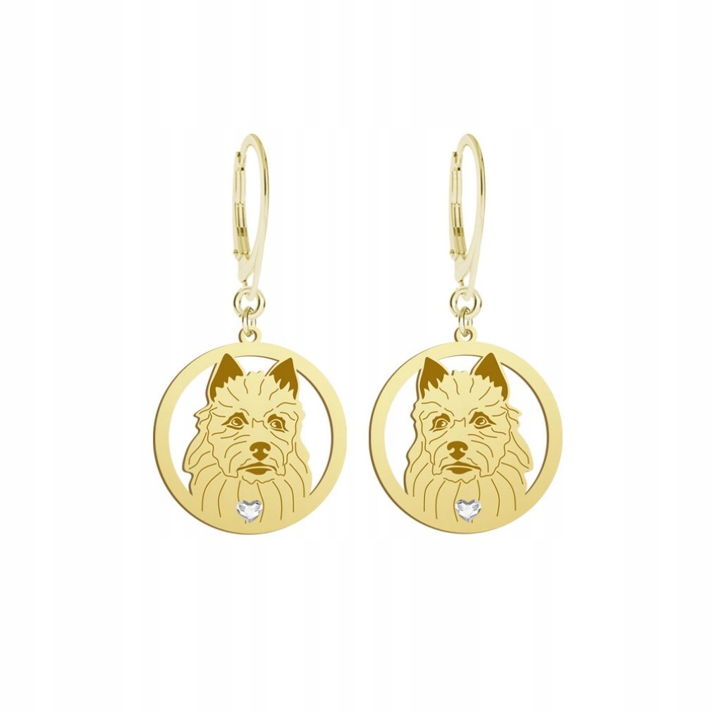 Náušnice Zlaté se psem Australský teriér 925 Bigiel Dárek Žena Gravírování