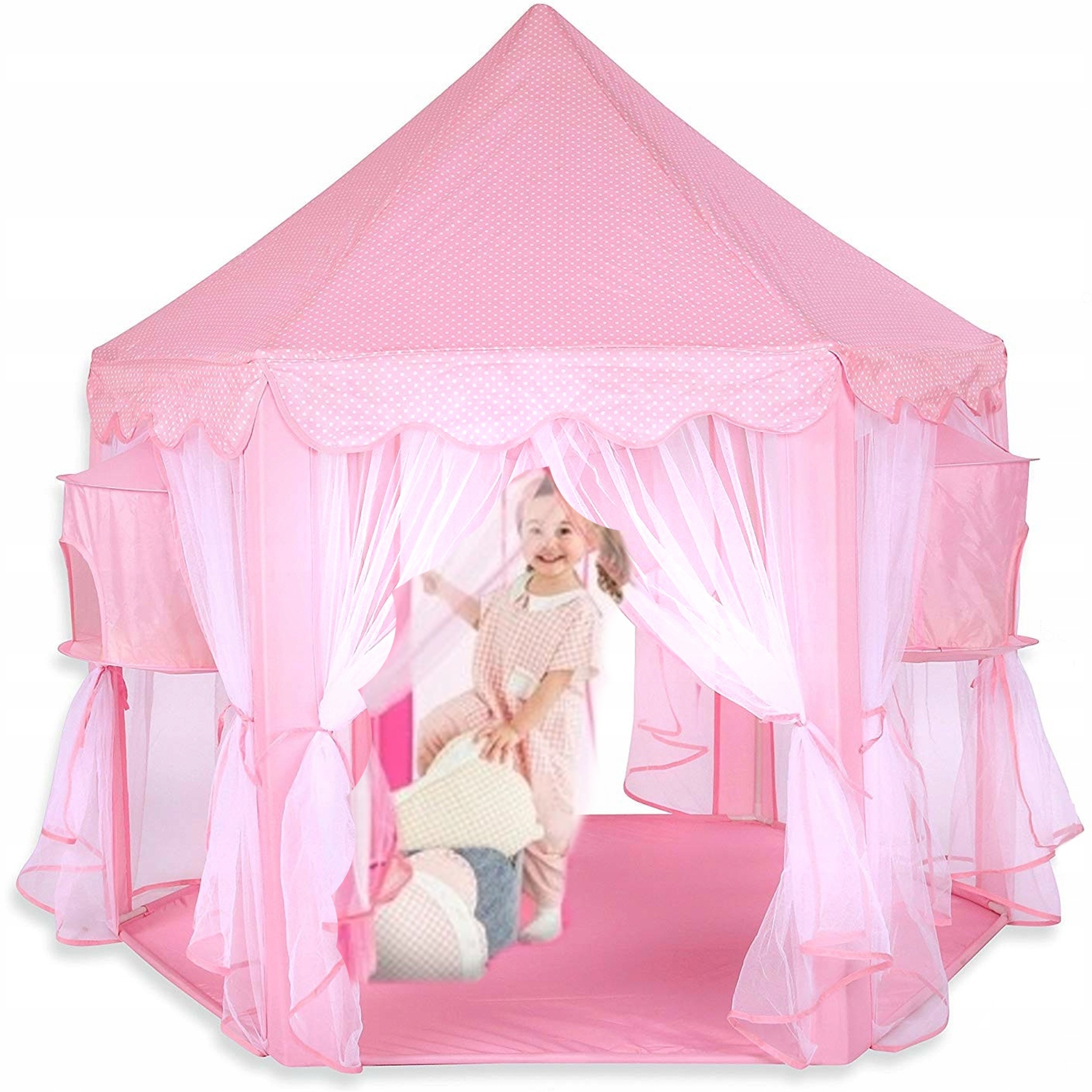 NAMIOT DOMEK DLA DZIEWCZYNKI ZAMEK RÓŻOWY DUŻY DO OGRODU PAŁAC DO DOMU