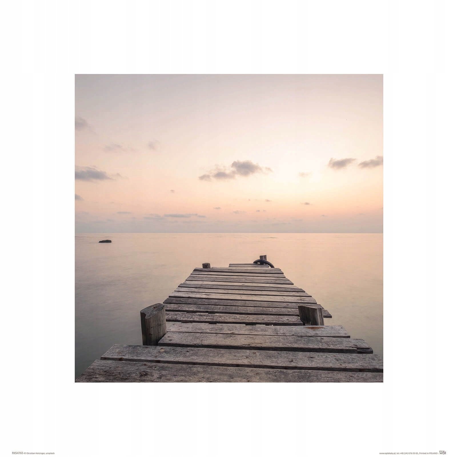 Drewniane Molo reprodukcja ścienna 40x40 cm