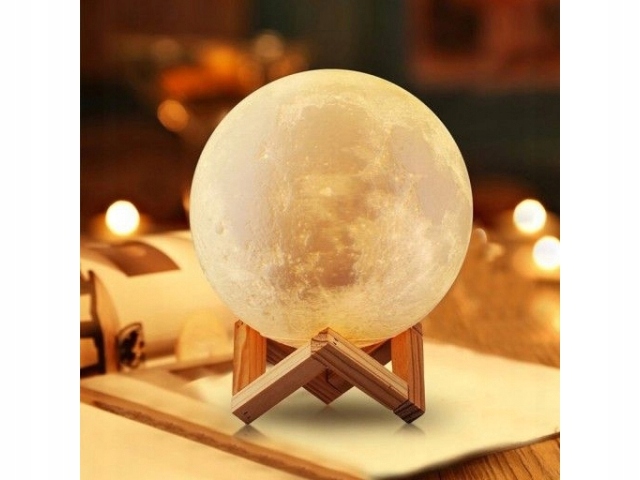 LAMPKA NOCNA LAMPA MAŁY KSIĘŻYC 3D MOON 25 CM Marka inna