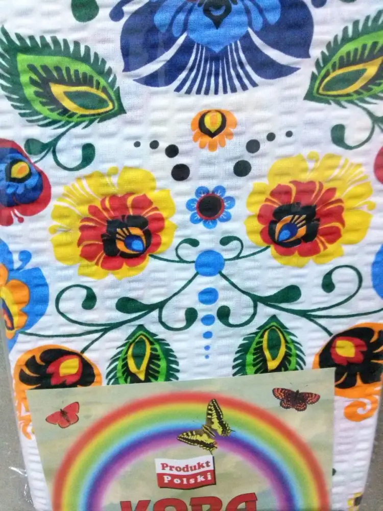 

Pościel z kory 160x200 Łowicka Biało-Niebieska