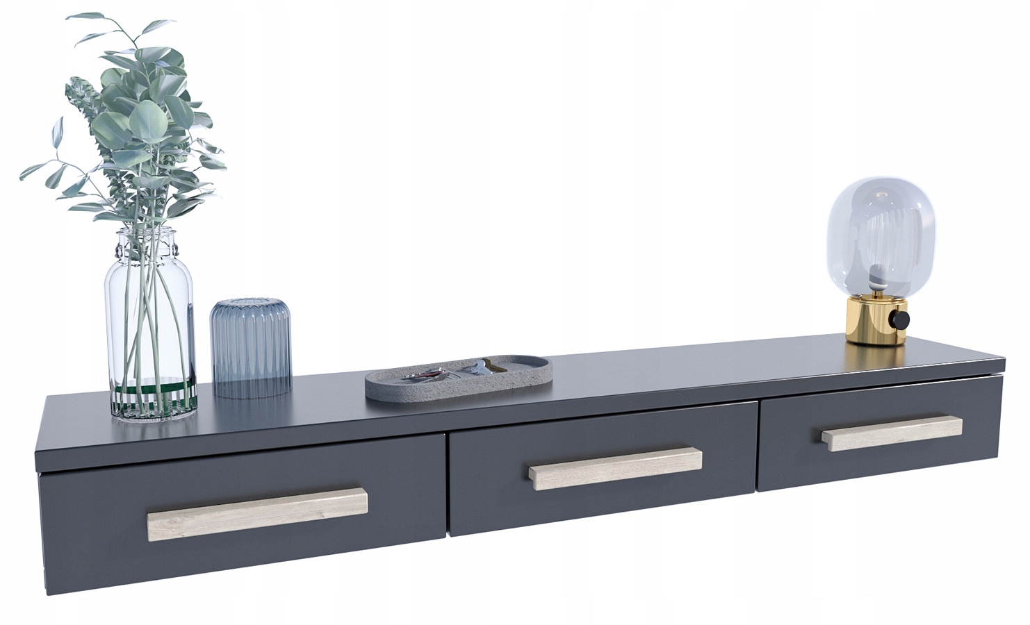 KONSOLA WISZĄCA TOALETKA ŚCIENNA CZARNA = SZUFLADY Kod producenta 98564