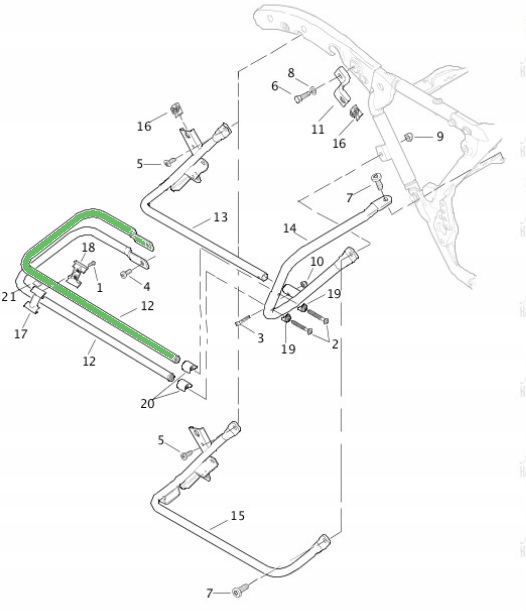 HARLEY DAVIDSON TOURING 09-13 STELAŻ KUFRA GMOL Numer katalogowy części 49193-09
