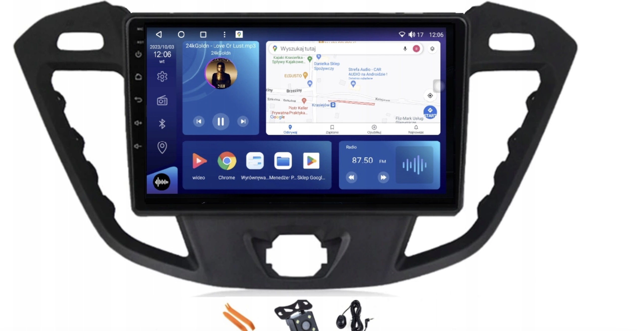 Rádio Navigácia Gps Ford Transit Custom 2012-2018 Android Auto Carplay 4+64
