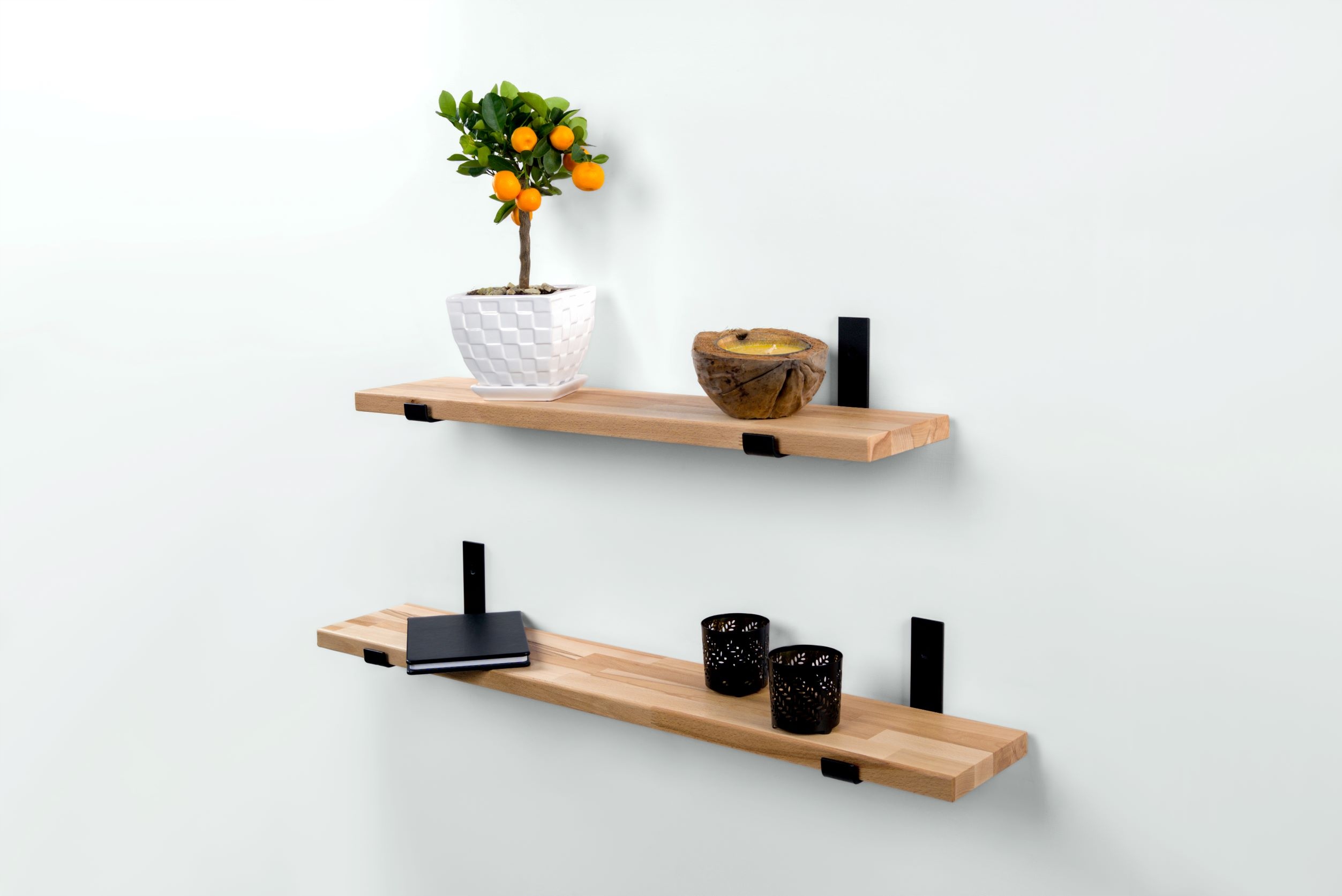 Półka Ścienna Wisząca Loft Dąb Natural 40cm Drewno Kolekcja Loft