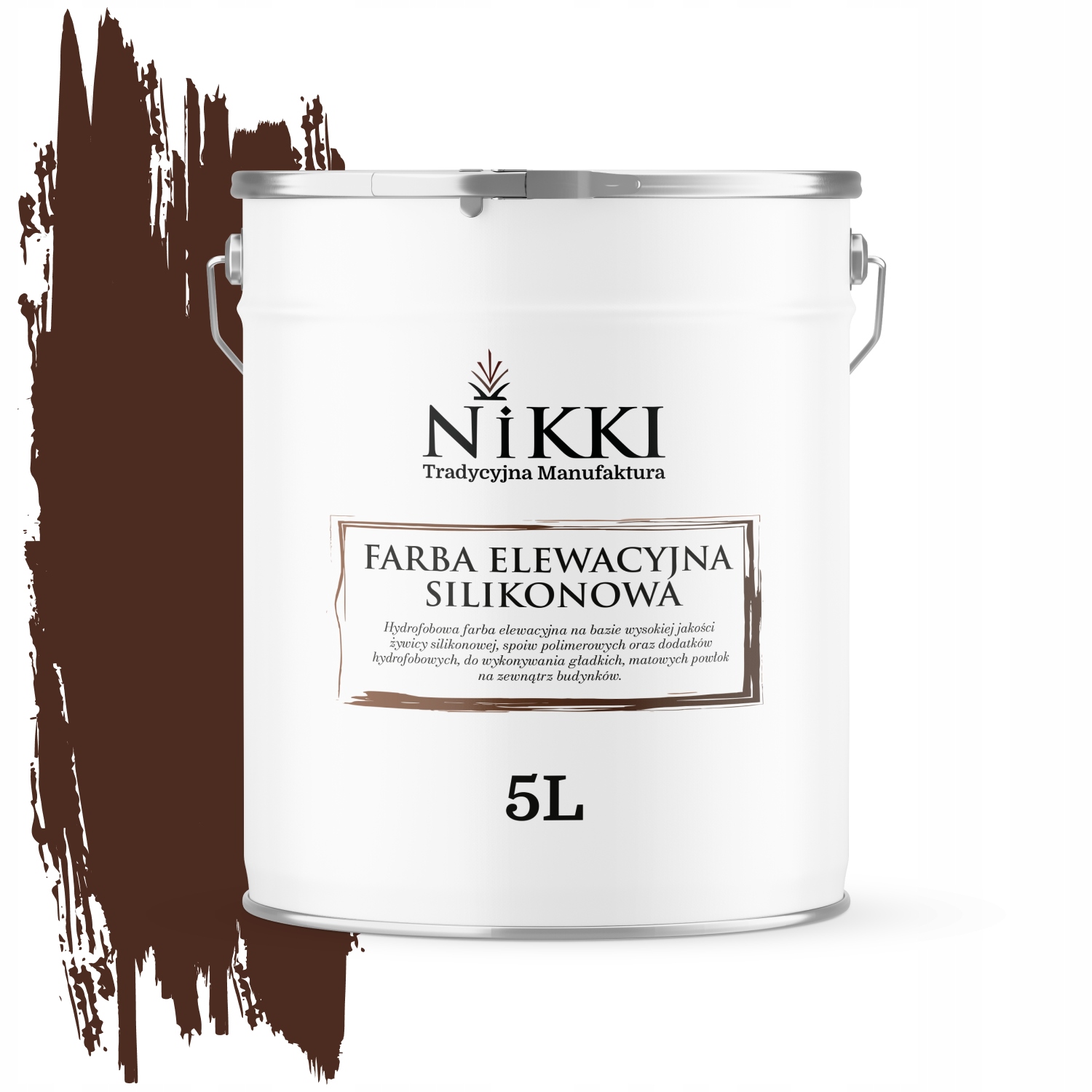 Fasádna fasádna farba 5L na vonkajšiu omietku Uv Mahagónová hnedá Farby