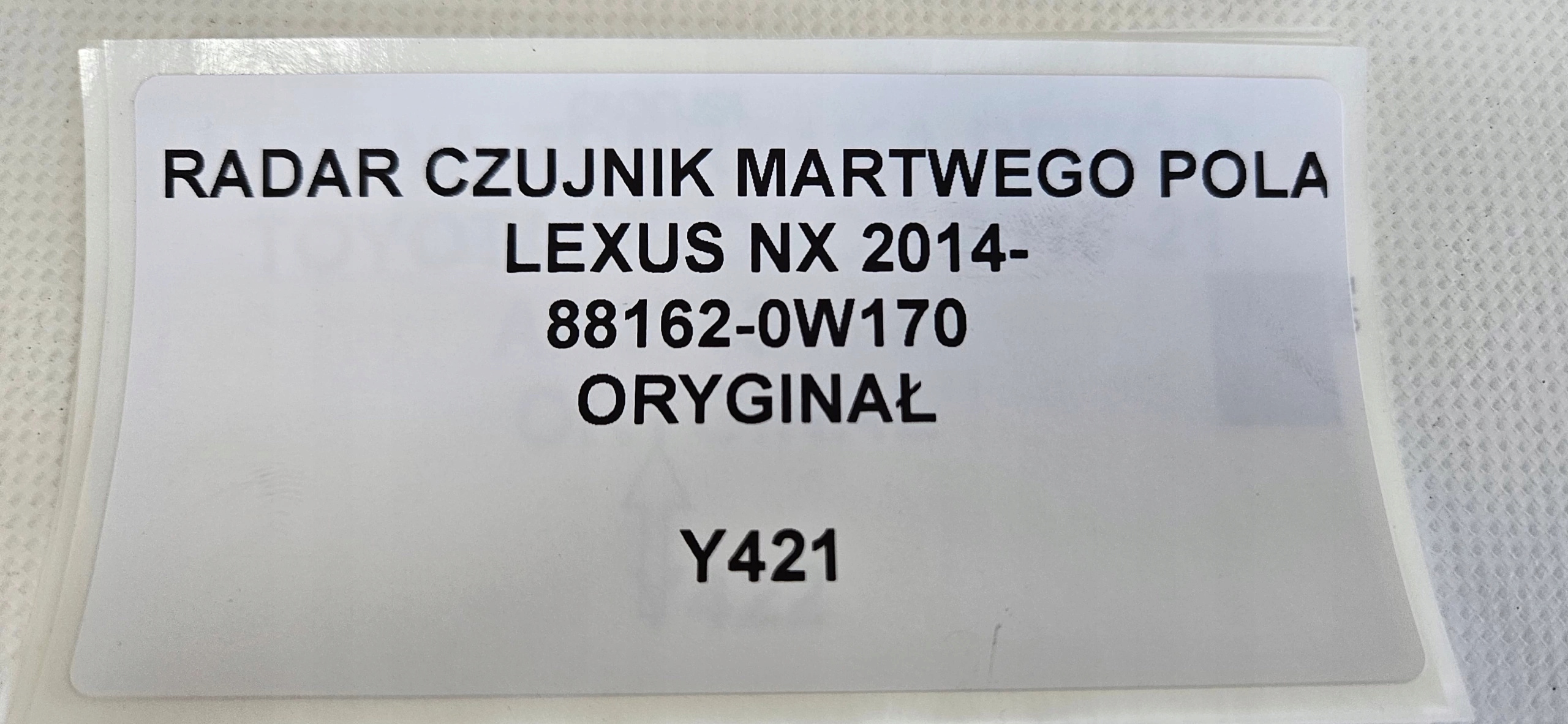RADAR sensor MARTWEGO POLA LEXUS NX 2014- ORYG