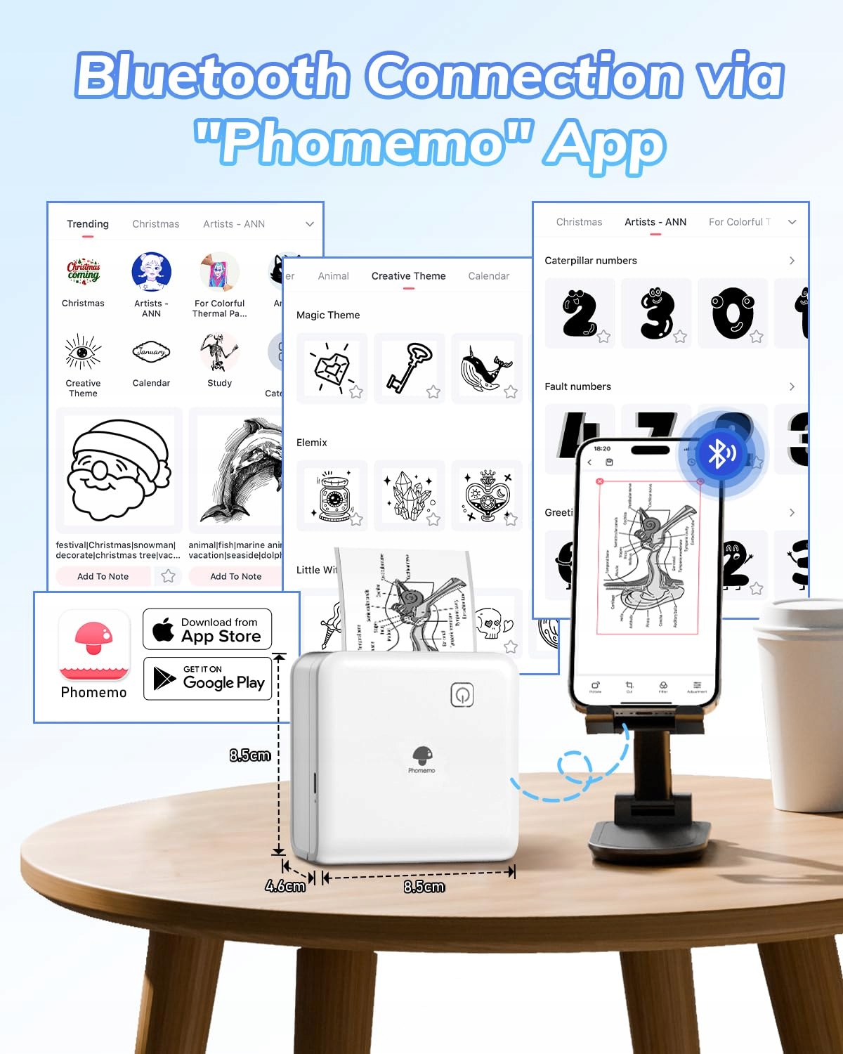 PHOMEMO P2S Mini Drukarka Termiczna do Smartfona iOS Android — miniatura 6