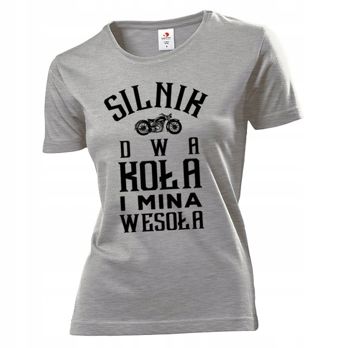 

Koszulka damska Silnik dwa koła i mina wesoła M