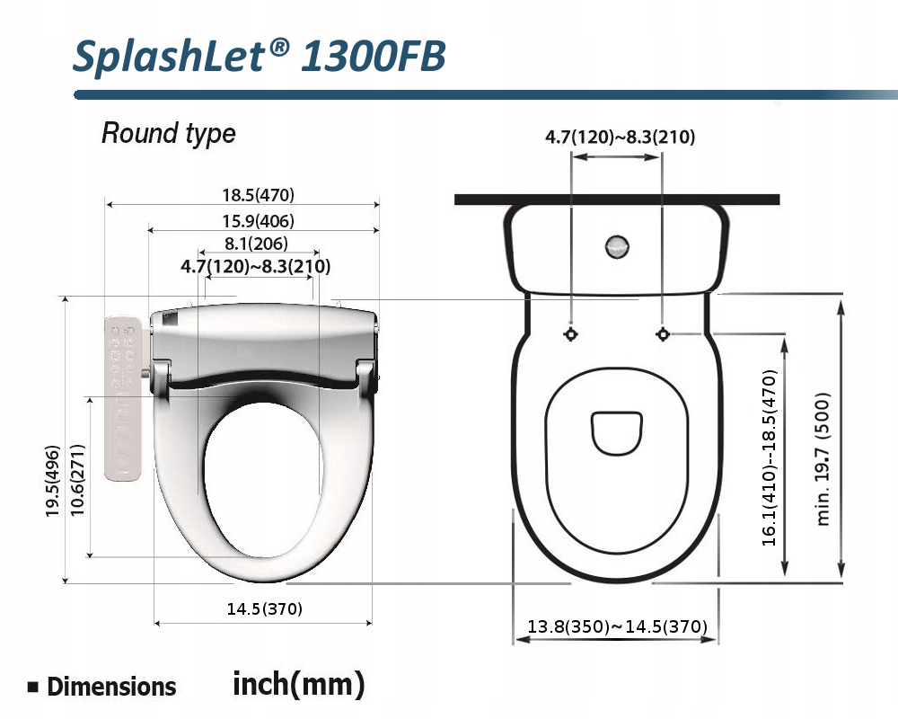Toaleta myjąca Brookpad SplashLet 1300FB eBidet Rodzaj inny