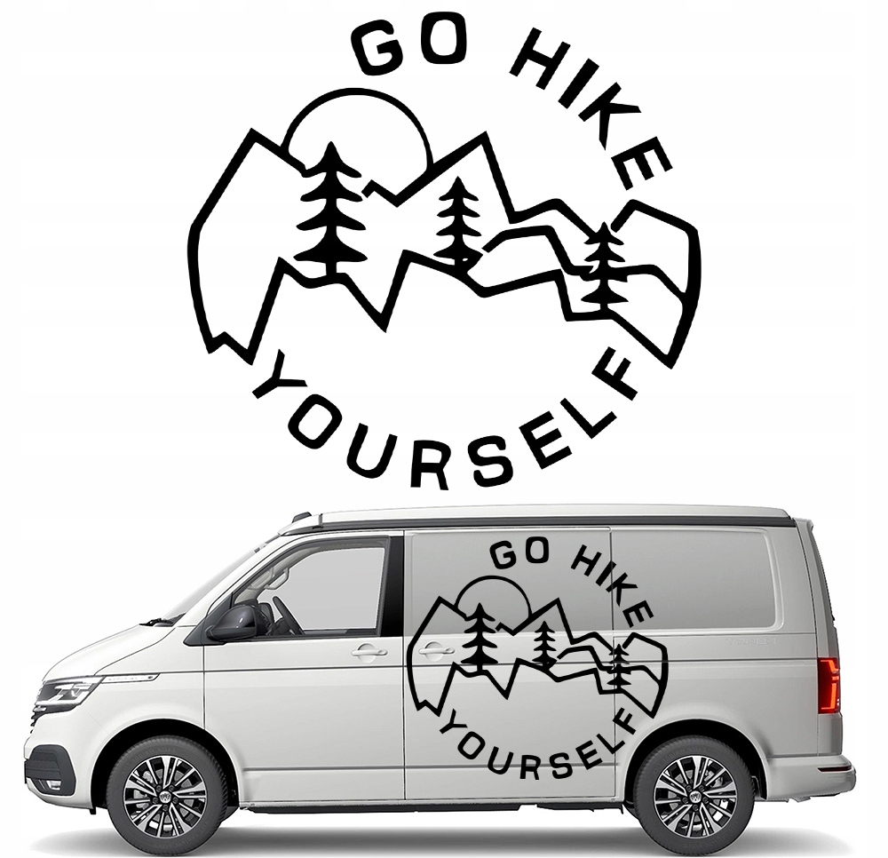 Nalepka Grafika na auto karavan Go Hike Yourself Hory Mountains Les 90x97