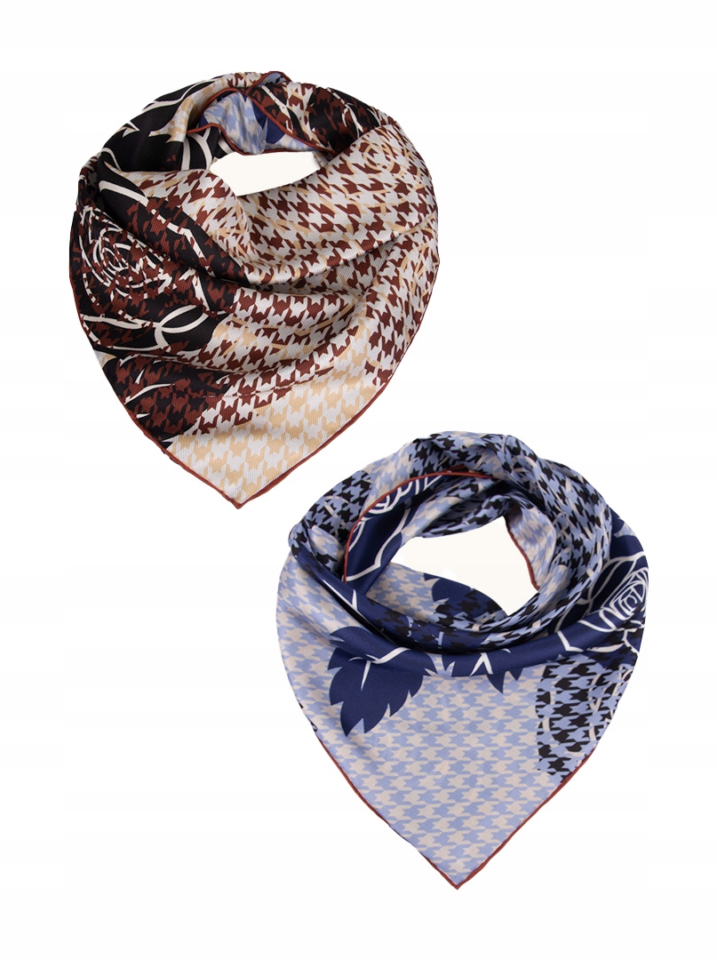 Dámský hedvábný šátek 100% hedvábí 65 cm Dvě strany Květiny Dárek