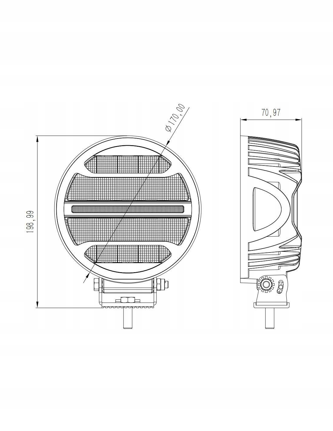 Reflektor zdalny okrągły LED 170mm Producent części Kutnak