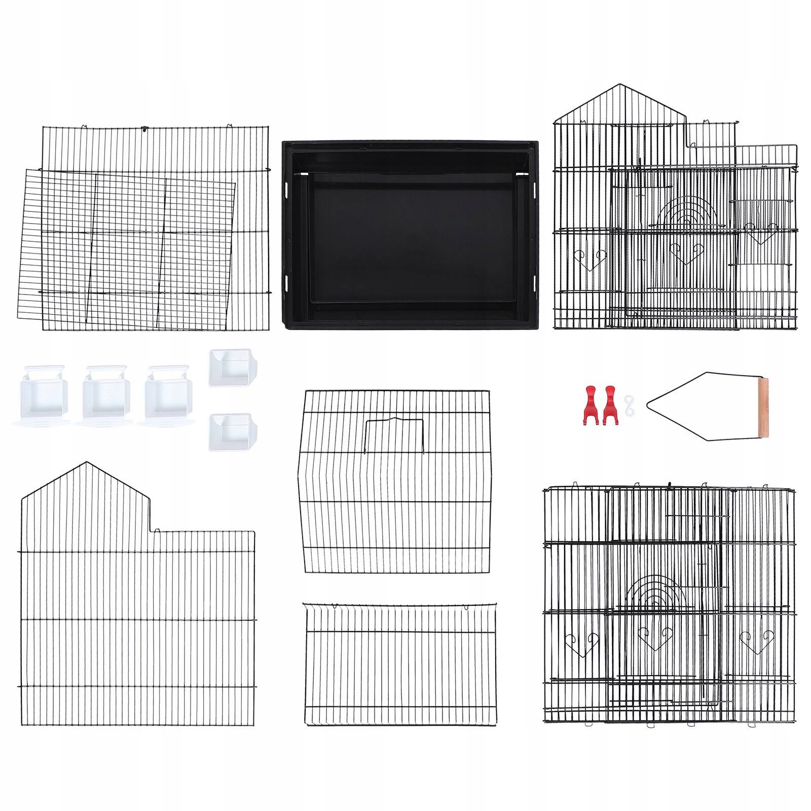 Levně 39-calowymetalowy dom dla ptaków z odłączną podstawą iuchwytem dekoracyjnym