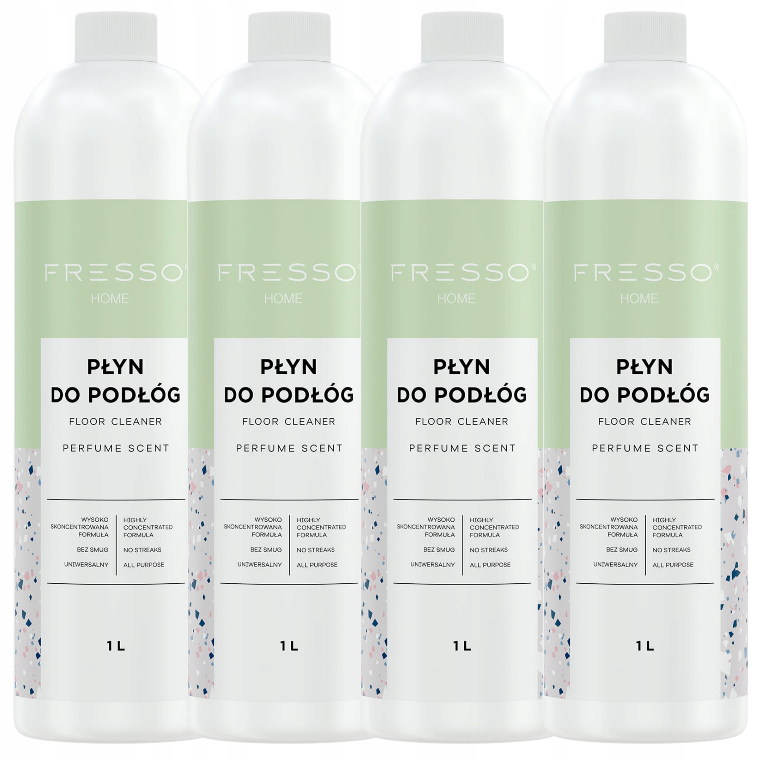 Levně Fresso Home Tekutý čistič podlah Výkonný bez šmouh Biologicky rozložitelný 1L x4