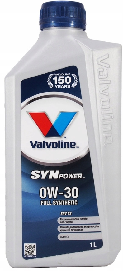 VALVOLINE SYNPOWER ENV C2 0W30 1L ACEA C2