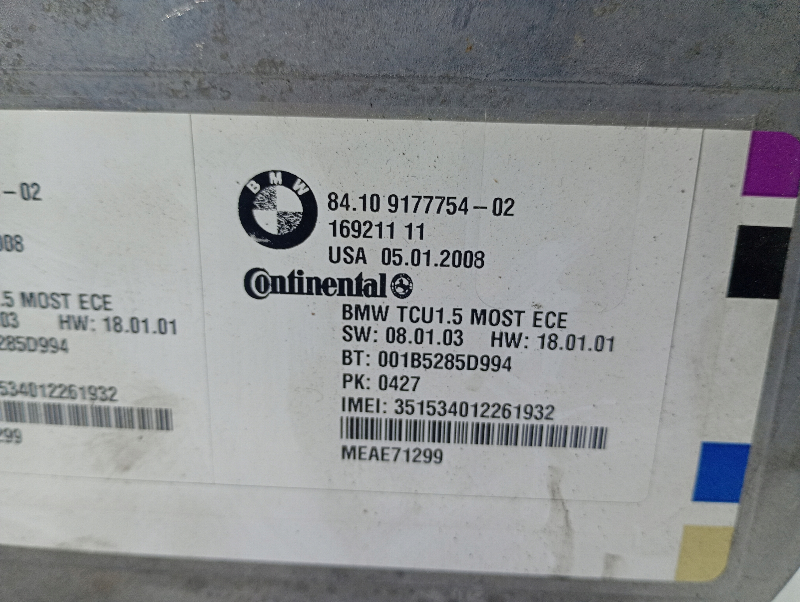 control unit module BLUETOOTH OE 16921111 BMW E60 04-10