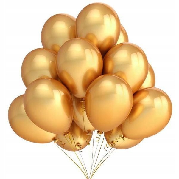 

Balony Złote. Duże mocne 50 sztuk dekor ślub 061