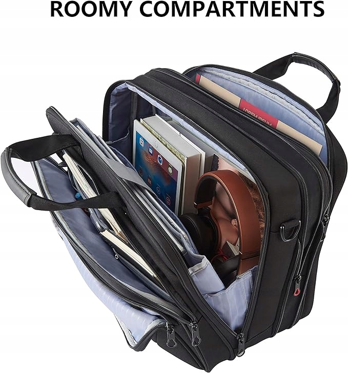 TORBA NA LAPTOPA TECZKA BIZNESOWA NA RAMIĘ 17,3" cali KROSER czarna Model DKL-181