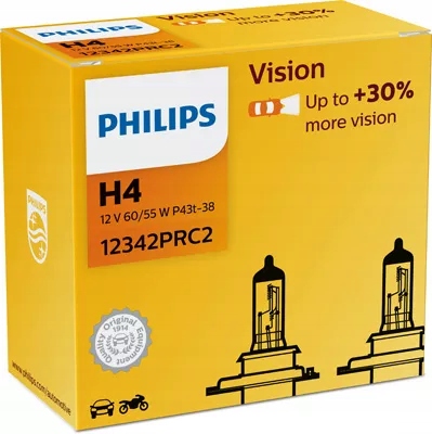 

2x Żarówka H4 12V Vision 60/55W **+30% Światła**