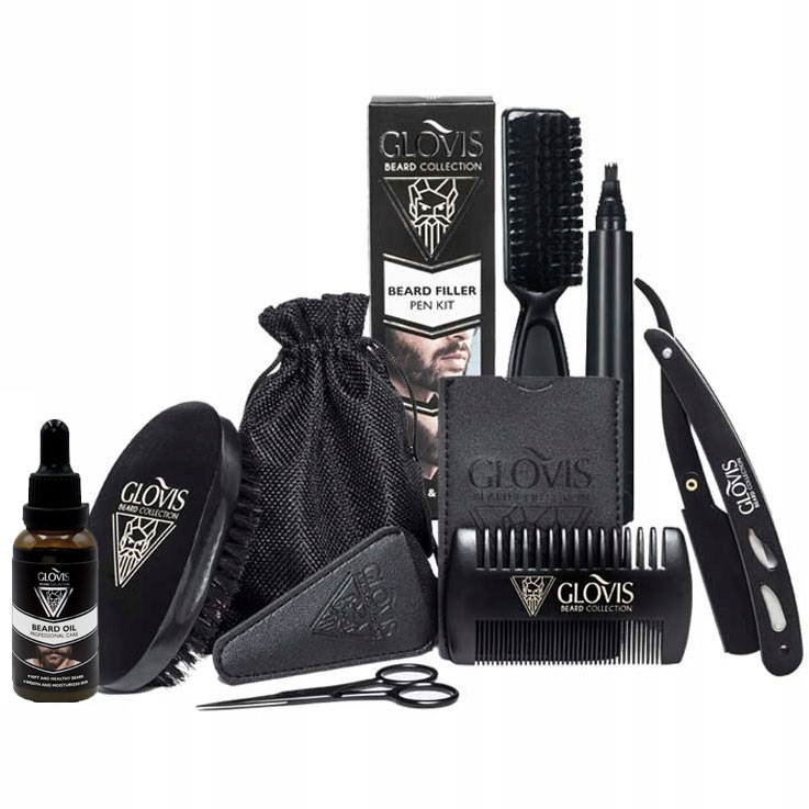 GLOVIS Beard Kit Prezent Broda Zarost Olej Zestaw