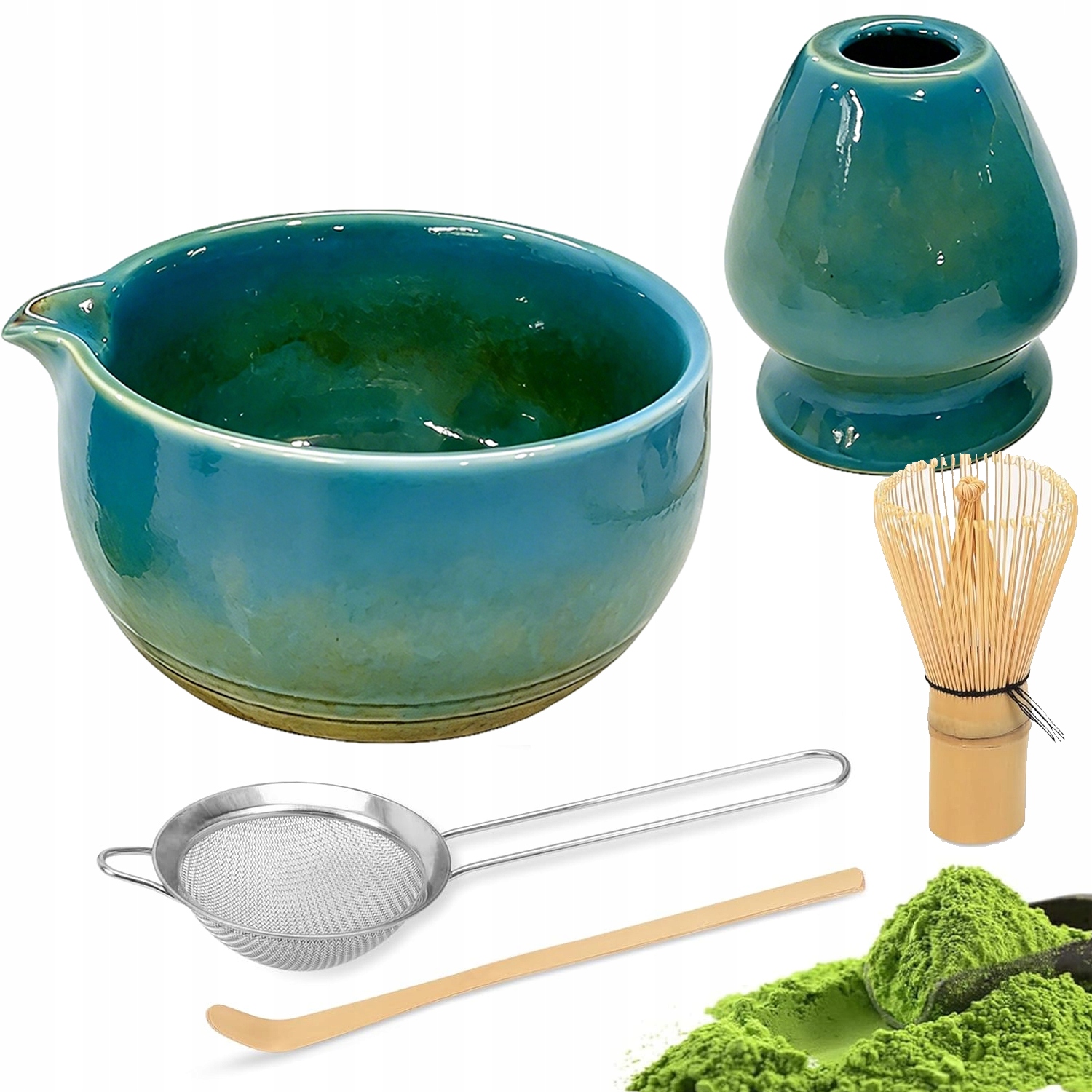 Obřadní Sada Matcha Bambusová S Lžící A Podstavcem Vysoká kvalita