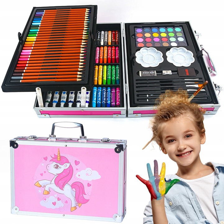 ZESTAW PLASTYCZNY DO MALOWANIA ARTYSTYCZNY DLA DZIECI WALIZKA DUŻY XXL Płeć chłopcy dziewczynki