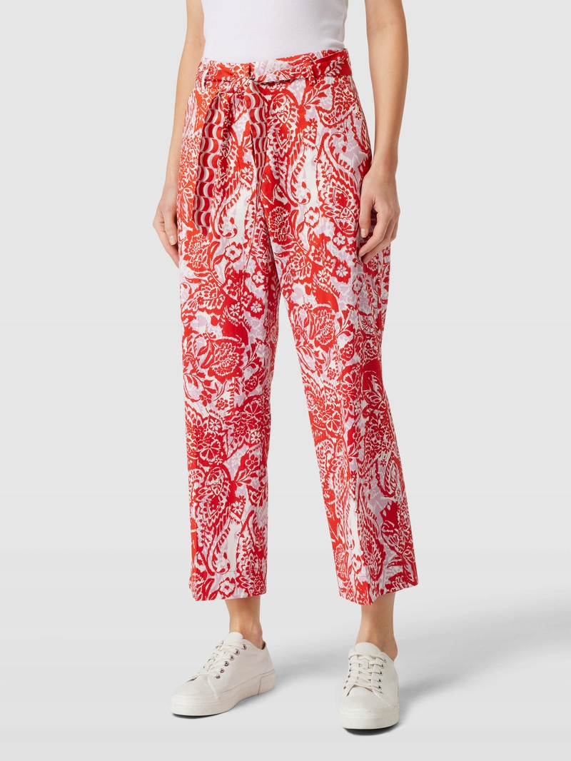 Gerry Weber Elegantní Kalhoty S Květinovým Vzorem A Vysokým Pasem 38 6F