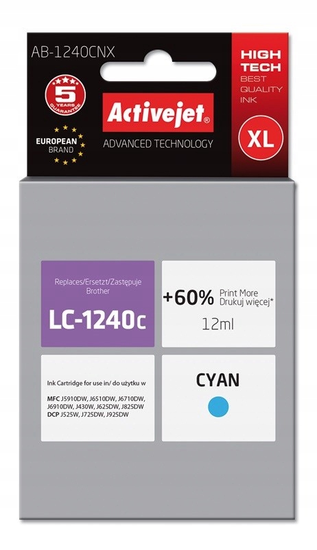Tusz Activejet AB-1240CNX Brother LC1240C/1220C; S