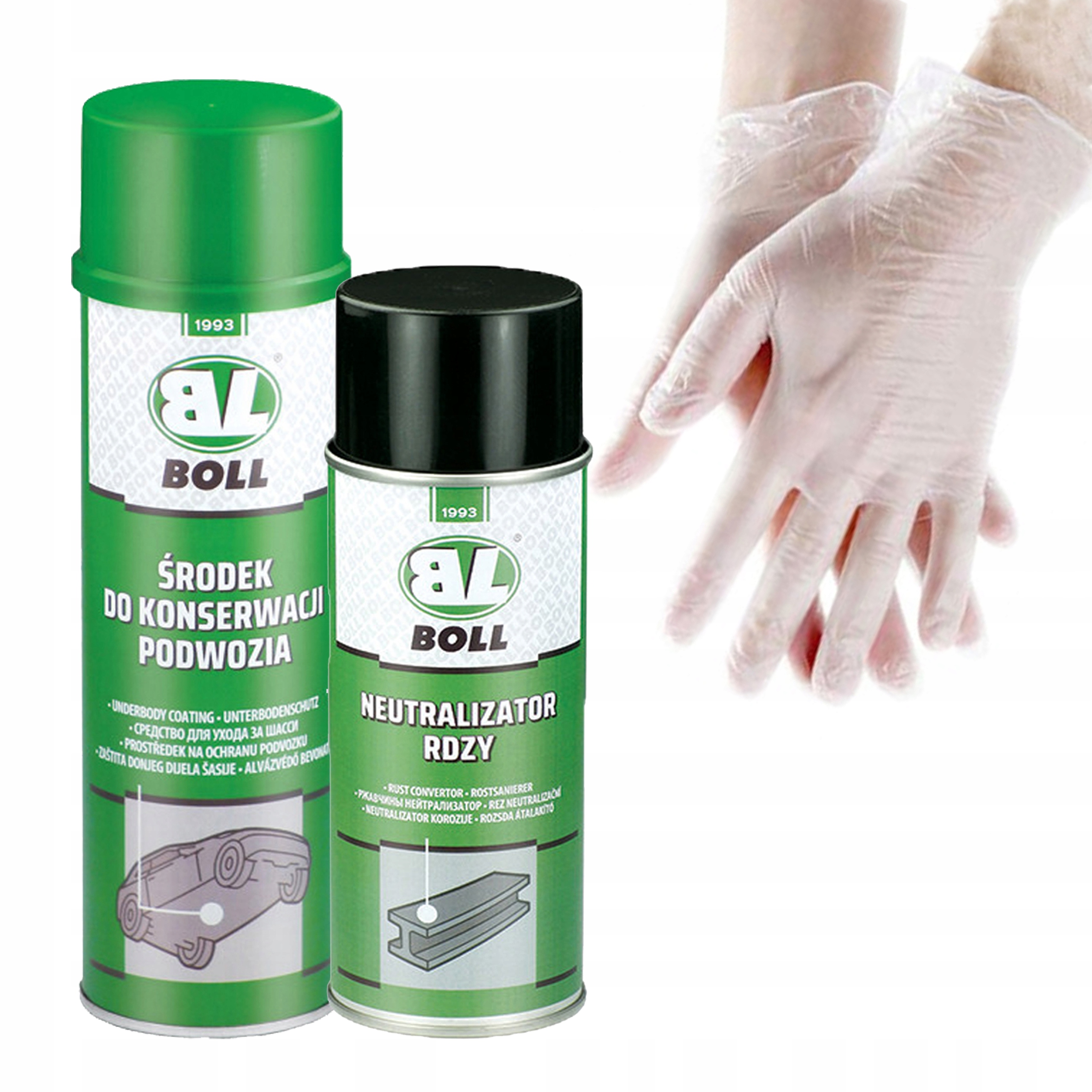 Prostředek na údržbu podvozku, neutralizátor rzi, ochranný set Boll