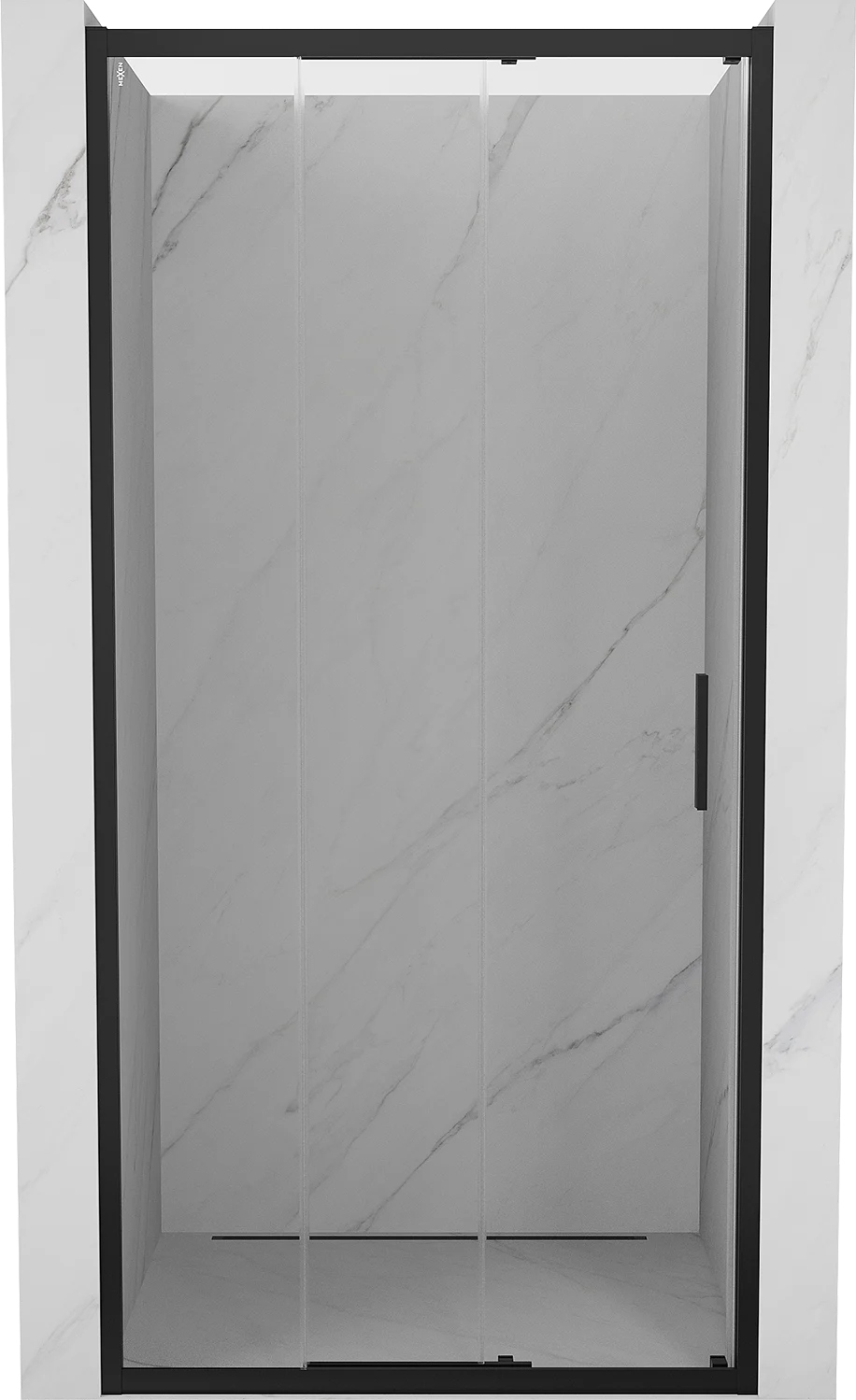 Drzwi prysznicowe przesuwne 80 wnękowe Mexen Exo-3S EasyClean czarne
